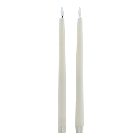 Luxe Collection S/2 Taupe LED Wax Dinner Candles