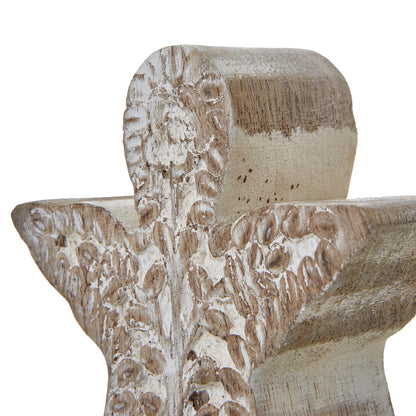 White Wash Collection Patterned Angel Decoration