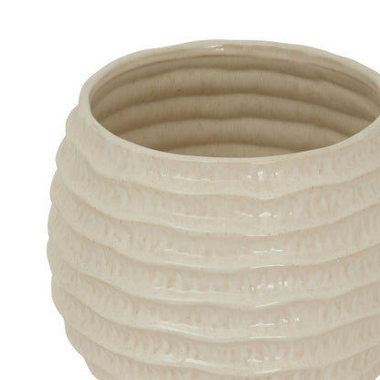 Pallida Ridged Pot Vase
